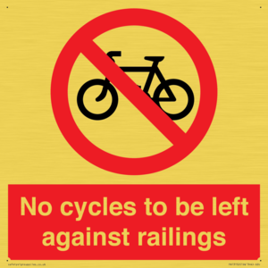 No cycles to be left against railings